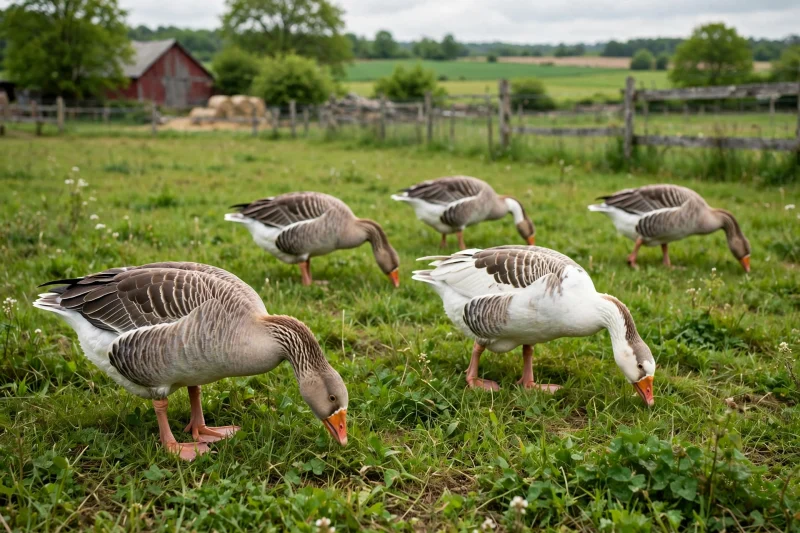 A small flock of 6 Pilgrim Geese in Muskegon