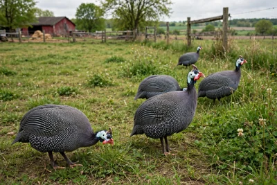 A trio of Snowflake Bobwhite Quail in Elkhart