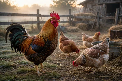 A group of 4 Barred Plymouth Rock Laying Hens